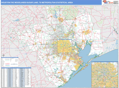 Houston-The Woodlands-Sugar Land Metro Area Digital Map Basic Style